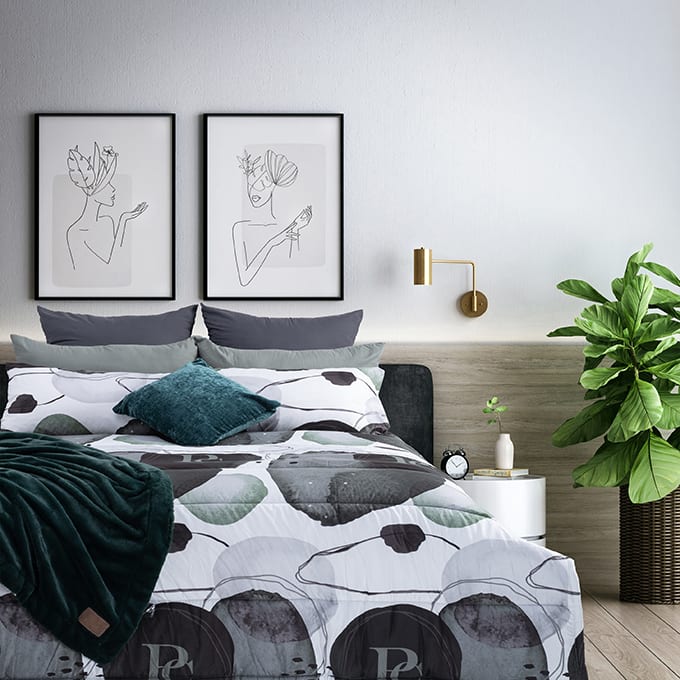 Le-Intro - Silky Feel 90gsm Comforter – Forest Watercolour