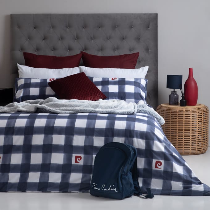 Le Intro - Silky Feel Duvet Cover - Gingham - Queen