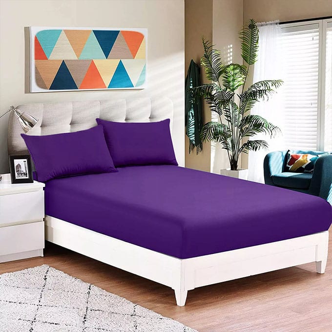 Le Intro - 90gsm Fitted Sheet Set - Grape