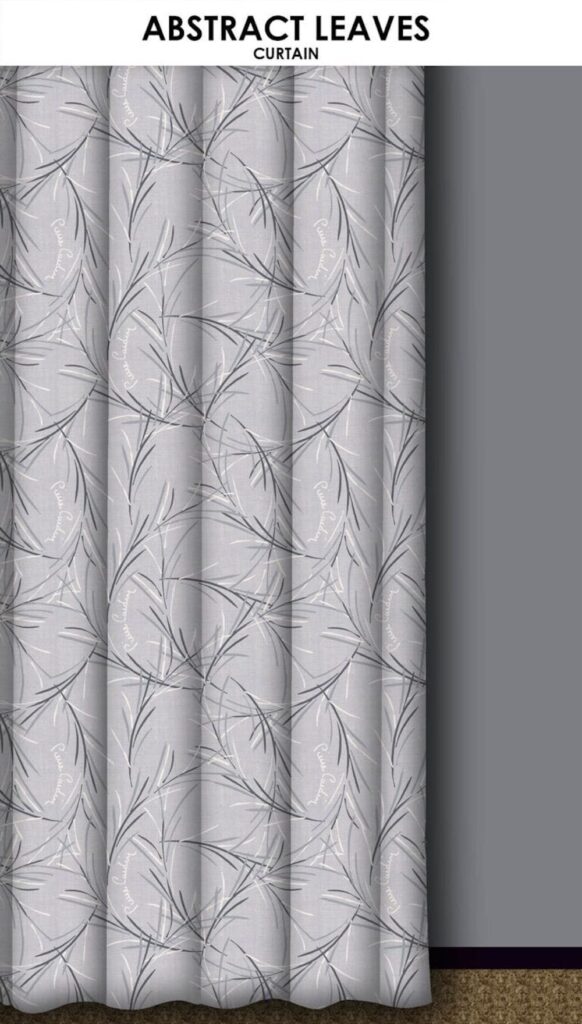 Le Intro – Microfibre Curtains – Taped and Lined – Abstract Leaves