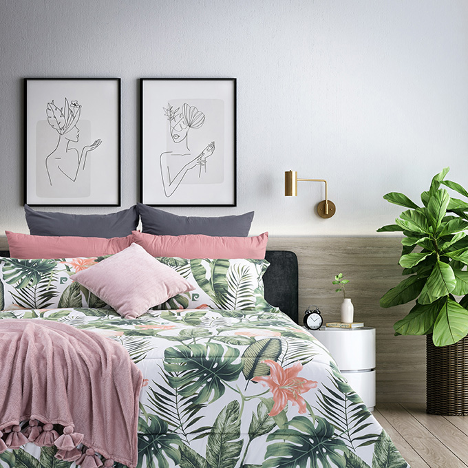 Le-Intro - Silky Feel 90gsm Comforter – Tropical Bloom