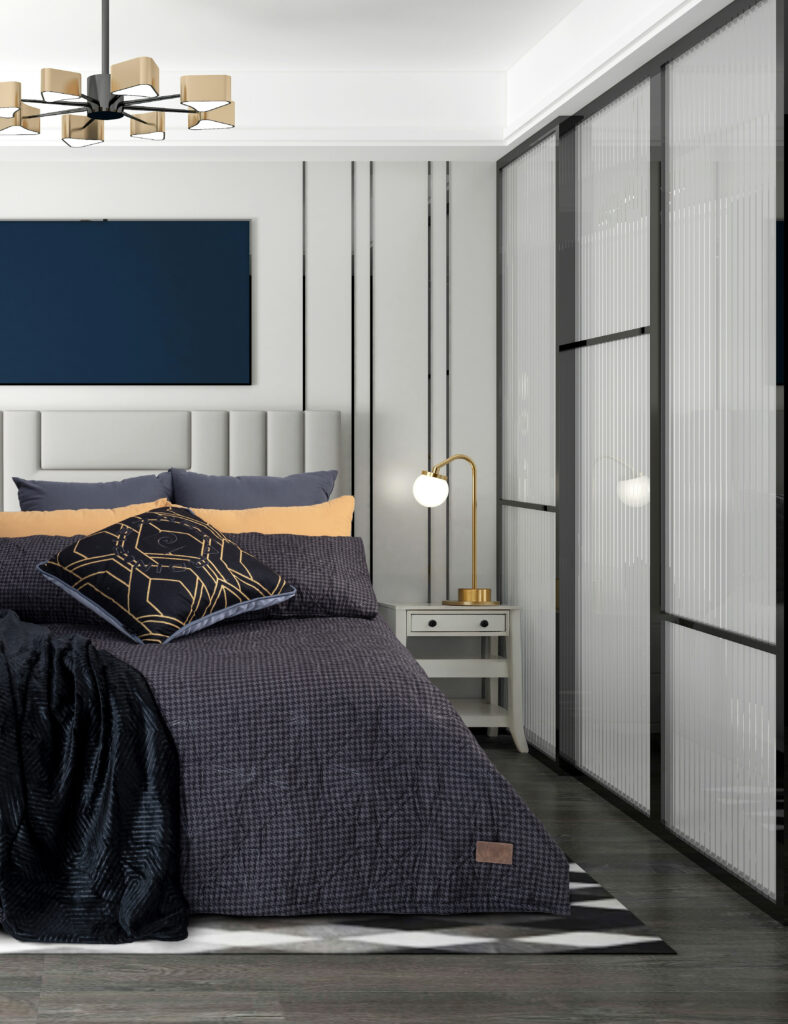 Printed Houndstooth Quilt with Pillowcases – 240x240cm