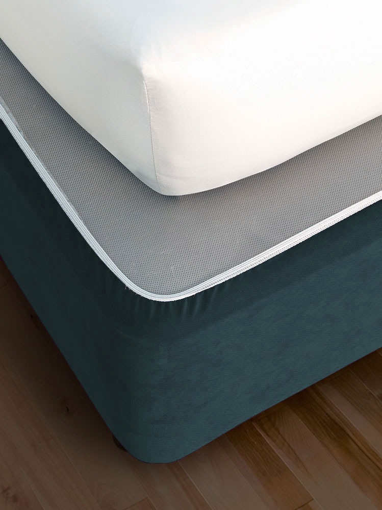 Faux Suede Bedwrap - Smoke Blue