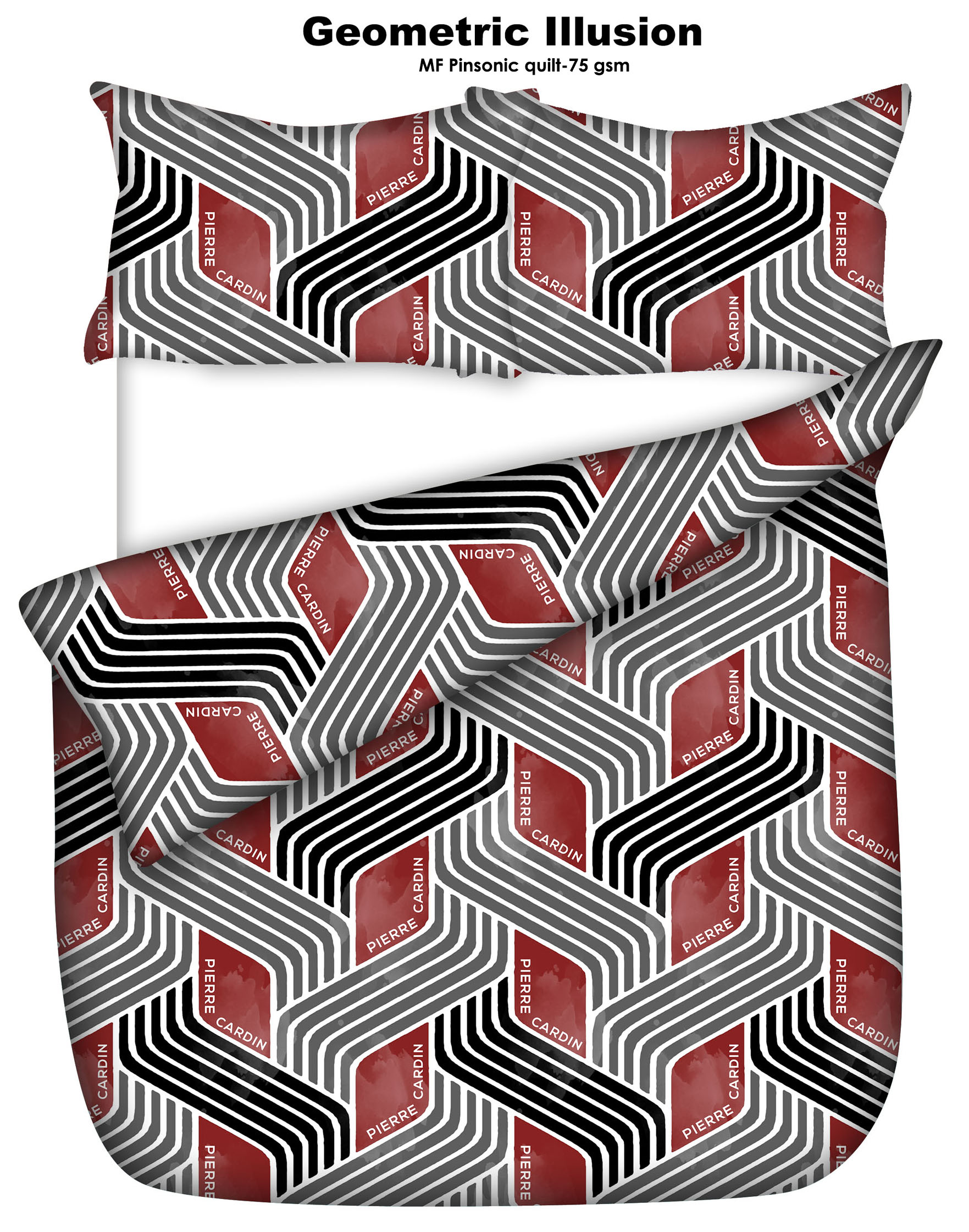 LE INTRO – SOFT & SILKY - PRINTED PINSONIC QUILTS – 220X200 – Geometric Illusion