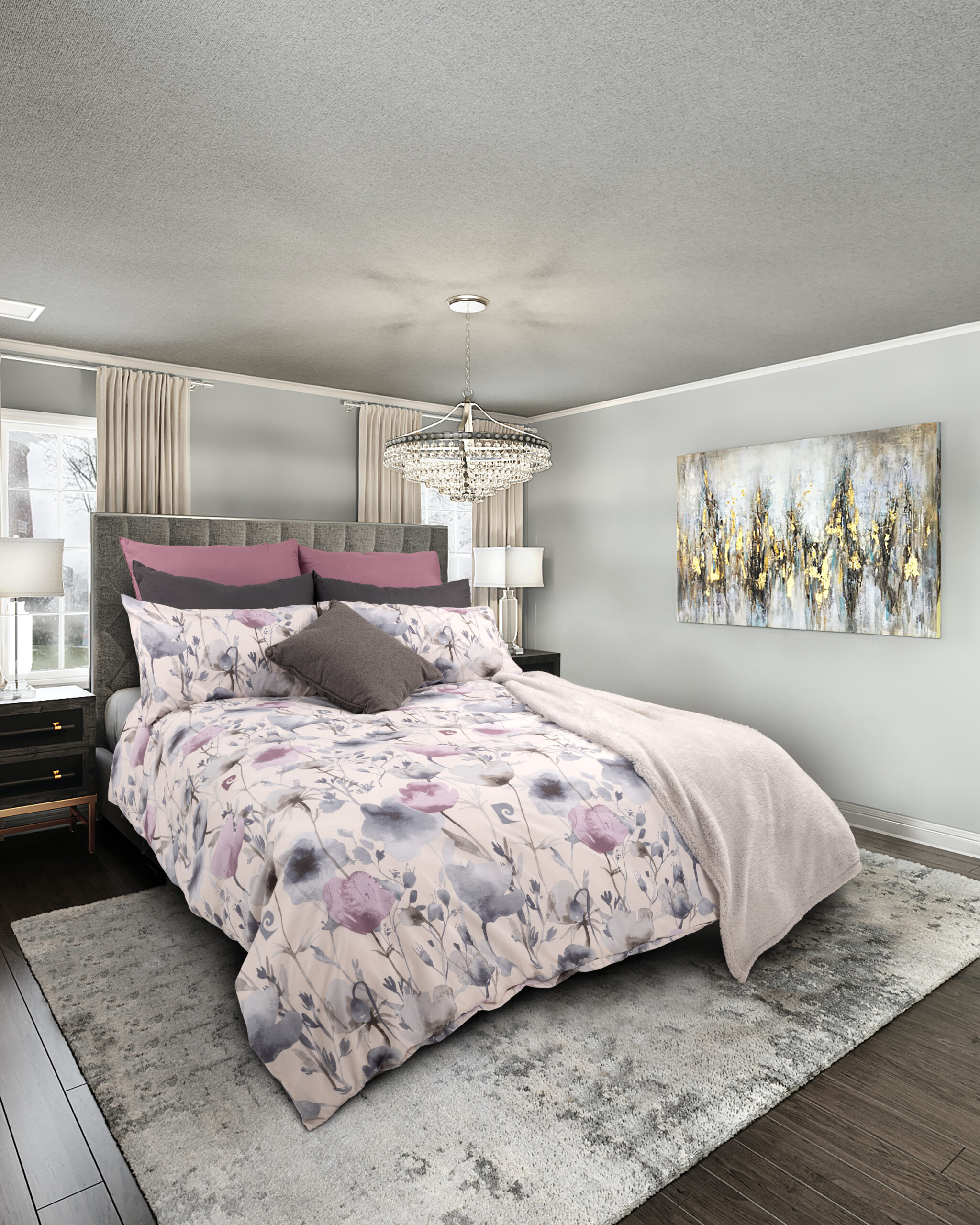 LE-INTRO – 75GSM MICROFIBRE COMFORTER  - THEA FLORAL