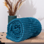 Ribbed Flannel Fleece Throw - 180 x 200 - Mosaic Blue