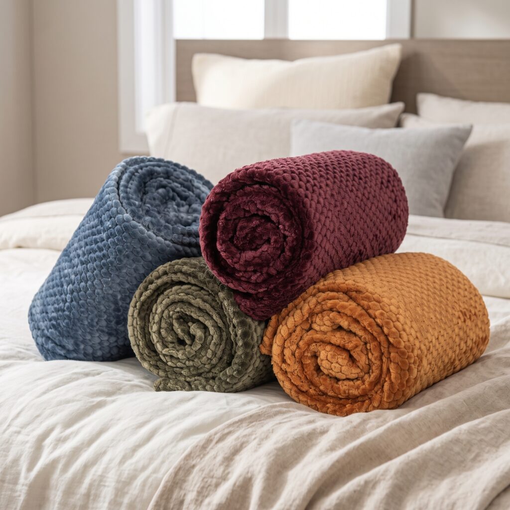 HoneyComb Flannel Fleece Throw - 180 x 200